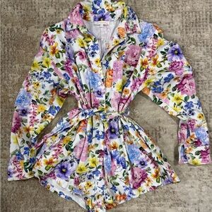 Floral Button-Up Romper